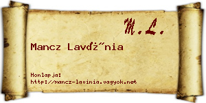 Mancz Lavínia névjegykártya